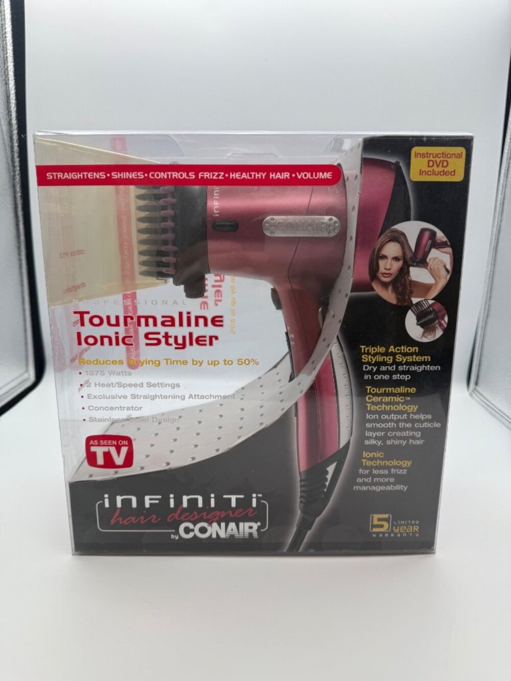 New 2006 Conair Infiniti Tourmaline Ionic Styler Hair Designer Dryer 208R